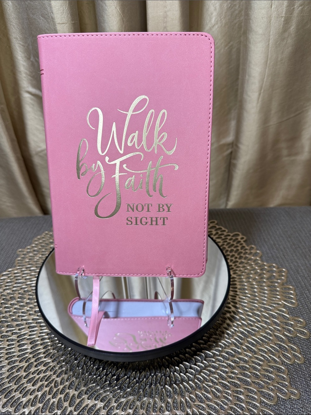 ‘Walk by Faith’ Journal Pink Cover - Inspirational Home Accent